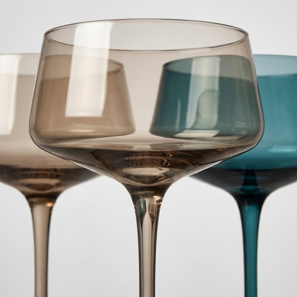Minimalist Pastel Tinted Coupe Glass Set (Set of 6)